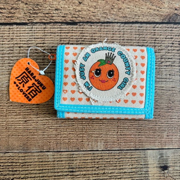 Harajuku Lovers Handbags - Harajuku Lovers Tri-Fold Orange County Girl Canvas Wallet NEW with Tags 2006